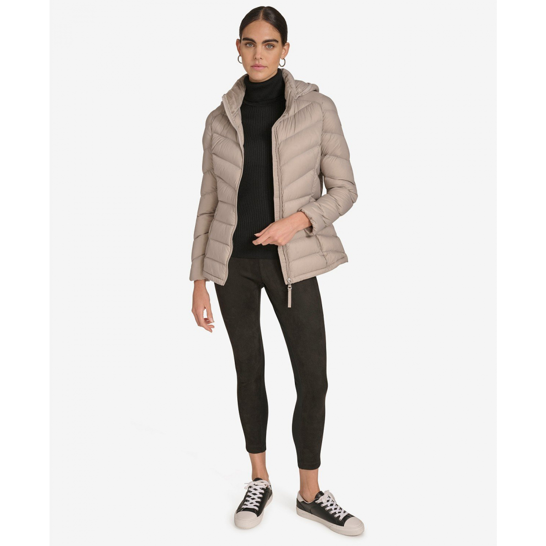 'Short Faux Fur Collar' Pufferjacke für Damen
