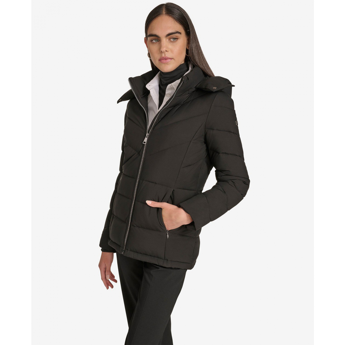 'Short Zip Front' Pufferjacke für Damen