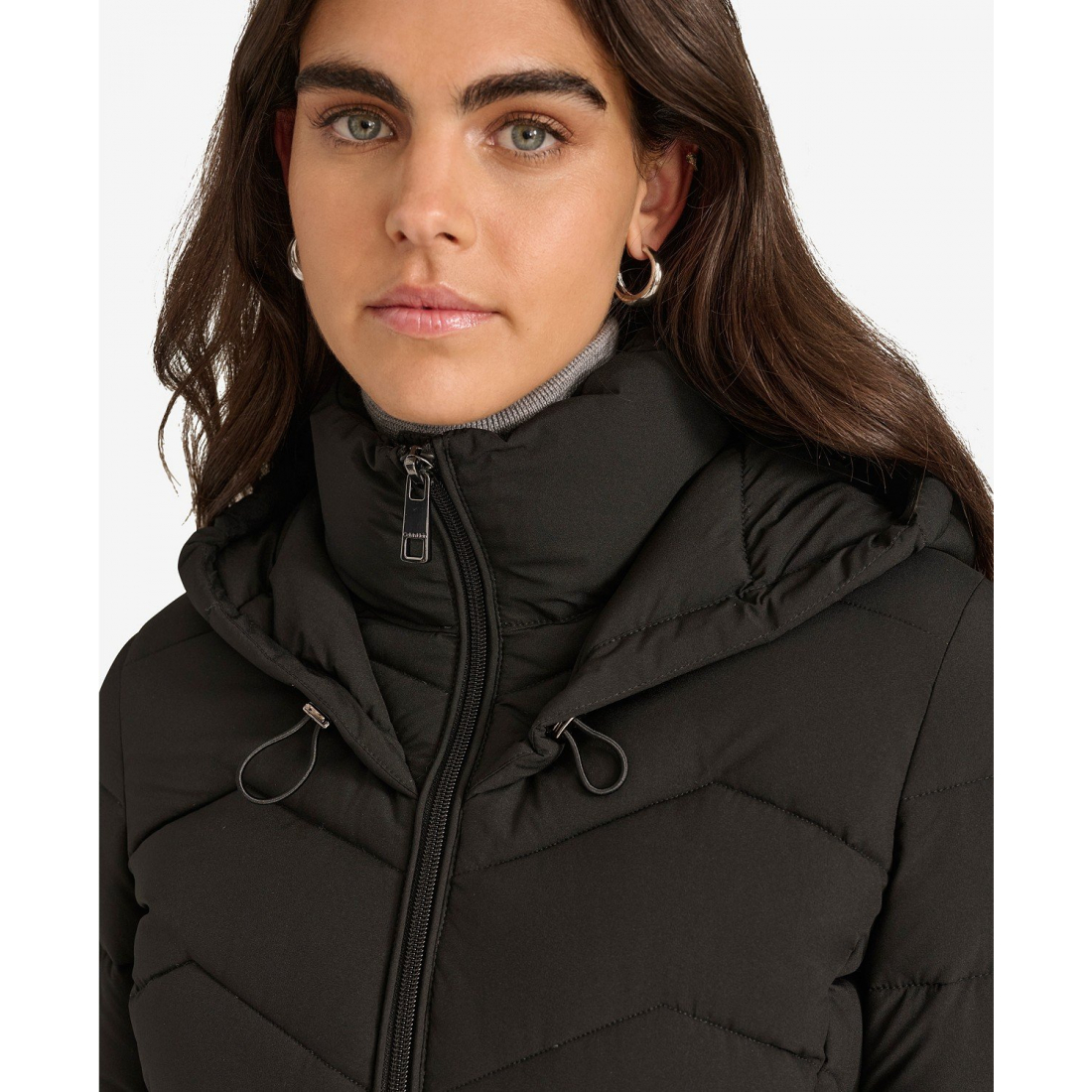 'Short Zip-Up Hooded' Puffermantel für Damen