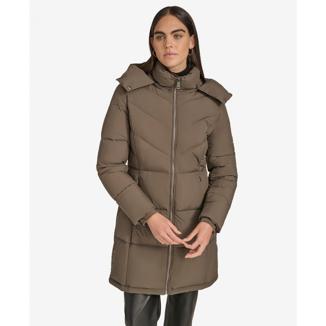Manteau matelassé 'Hooded Stand Collar' pour Femmes