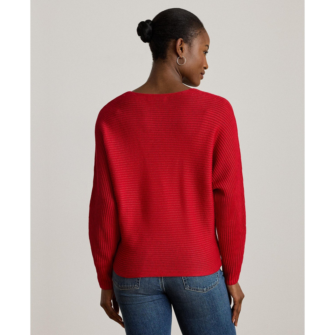 'Rib-Knit Dolman-Sleeve Sweater' pour Femmes