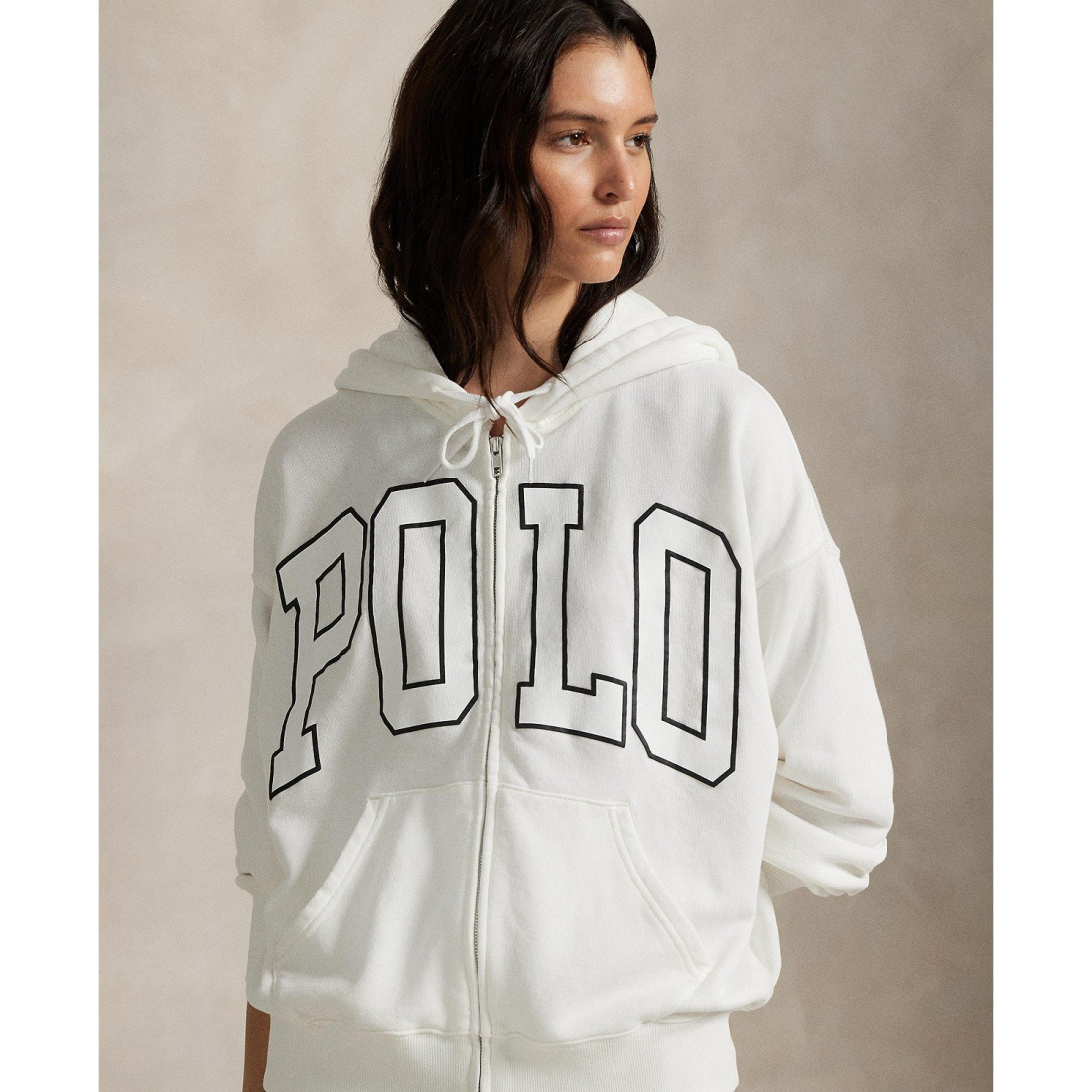'Logo Lightweight Fleece Full-Zip Hoodie Sweatshirt' pour Femmes