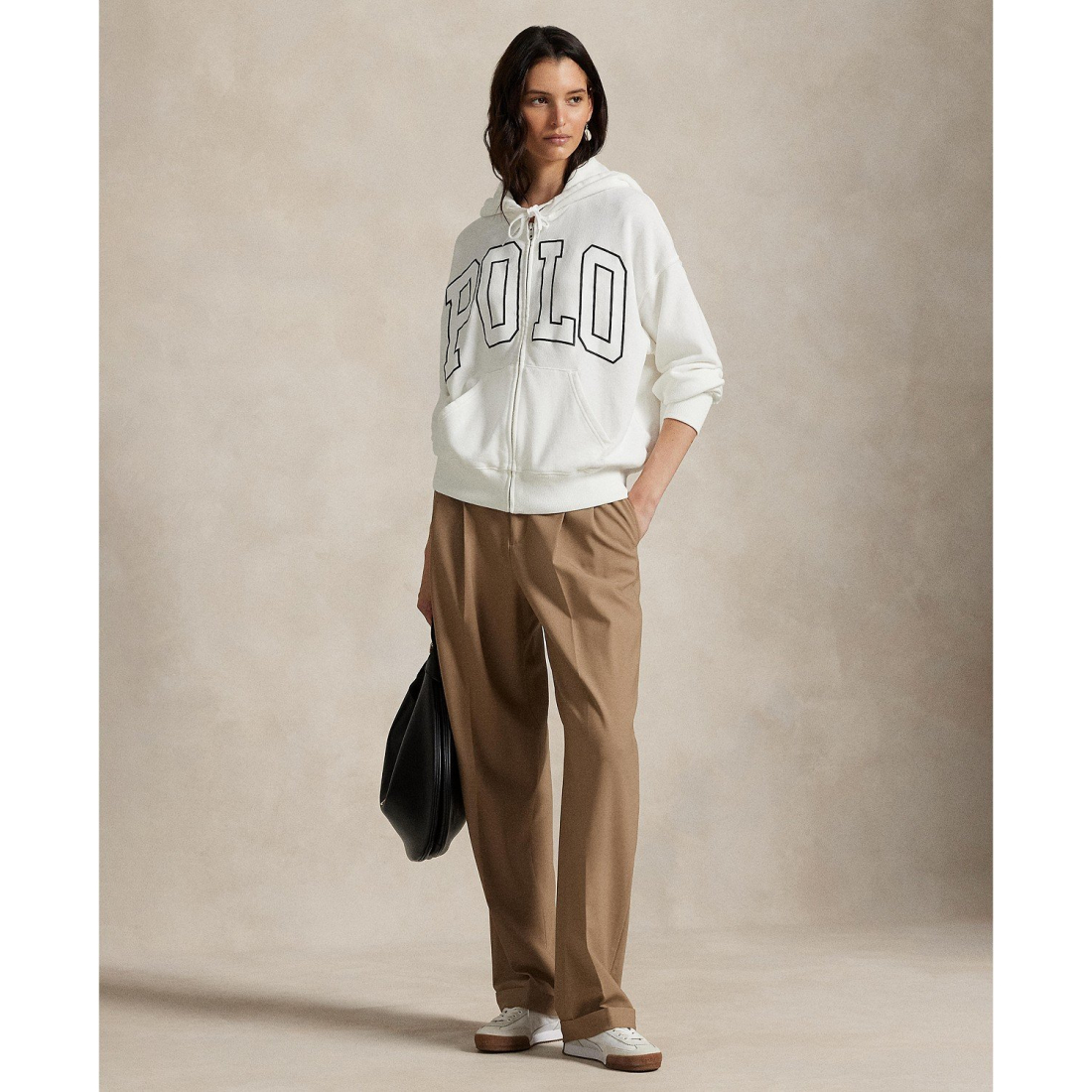 'Logo Lightweight Fleece Full-Zip Hoodie Sweatshirt' pour Femmes