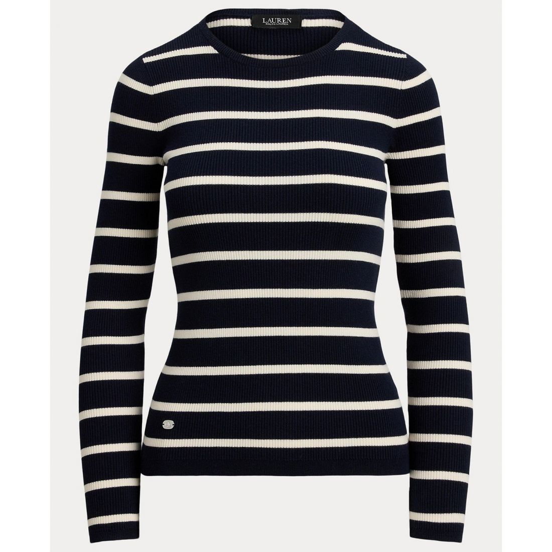 'Striped Rib-Knit Crewneck Sweater' pour Femmes