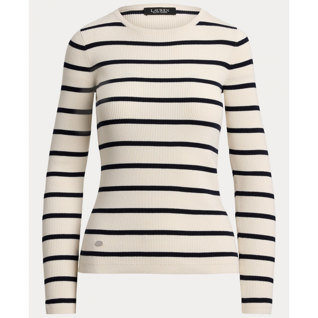 'Striped Rib-Knit Crewneck Sweater' pour Femmes