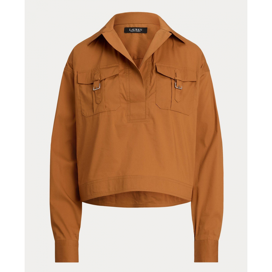 'Buckle-Trim Cotton-Blend Shirt' pour Femmes