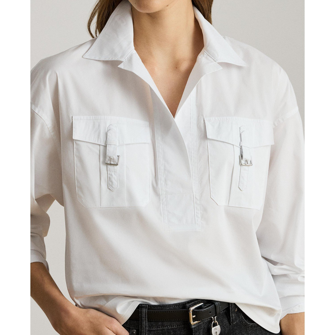 Women's 'Buckle-Trim Cotton-Blend Shirt'