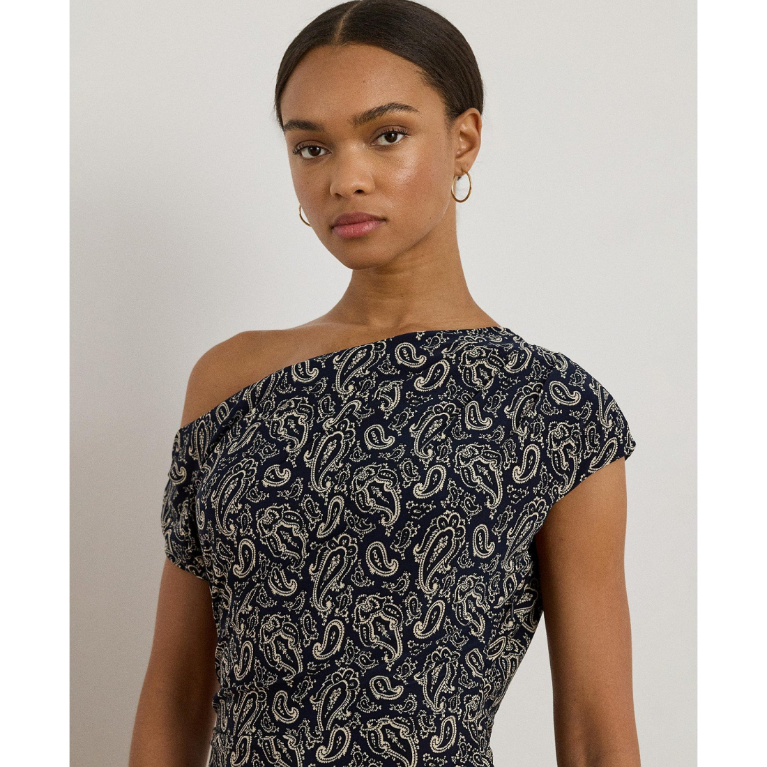 Women's 'Paisley Jersey Off-the-Shoulder Dress'