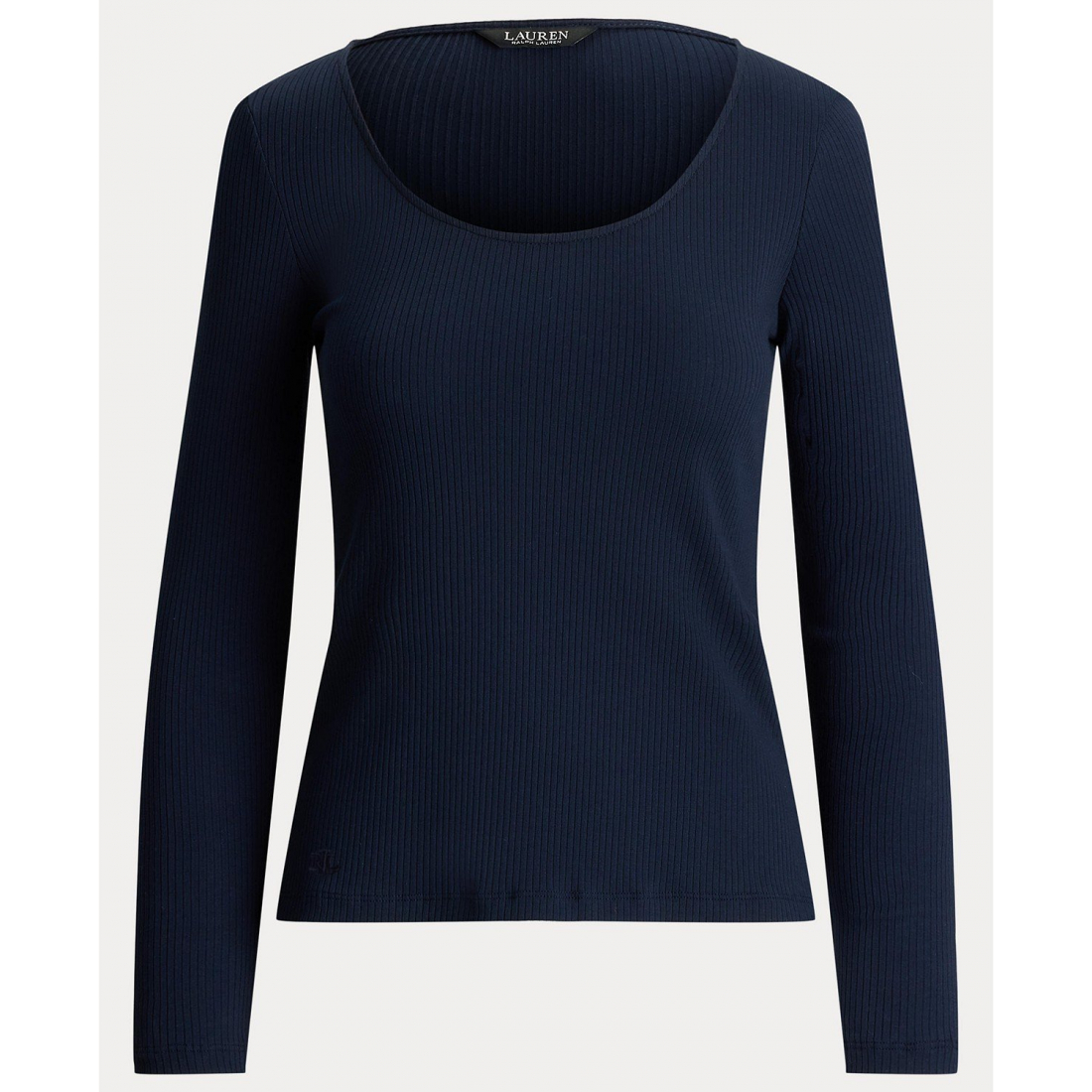 'Rib-Knit Long-Sleeve Scoopneck Tee' pour Femmes