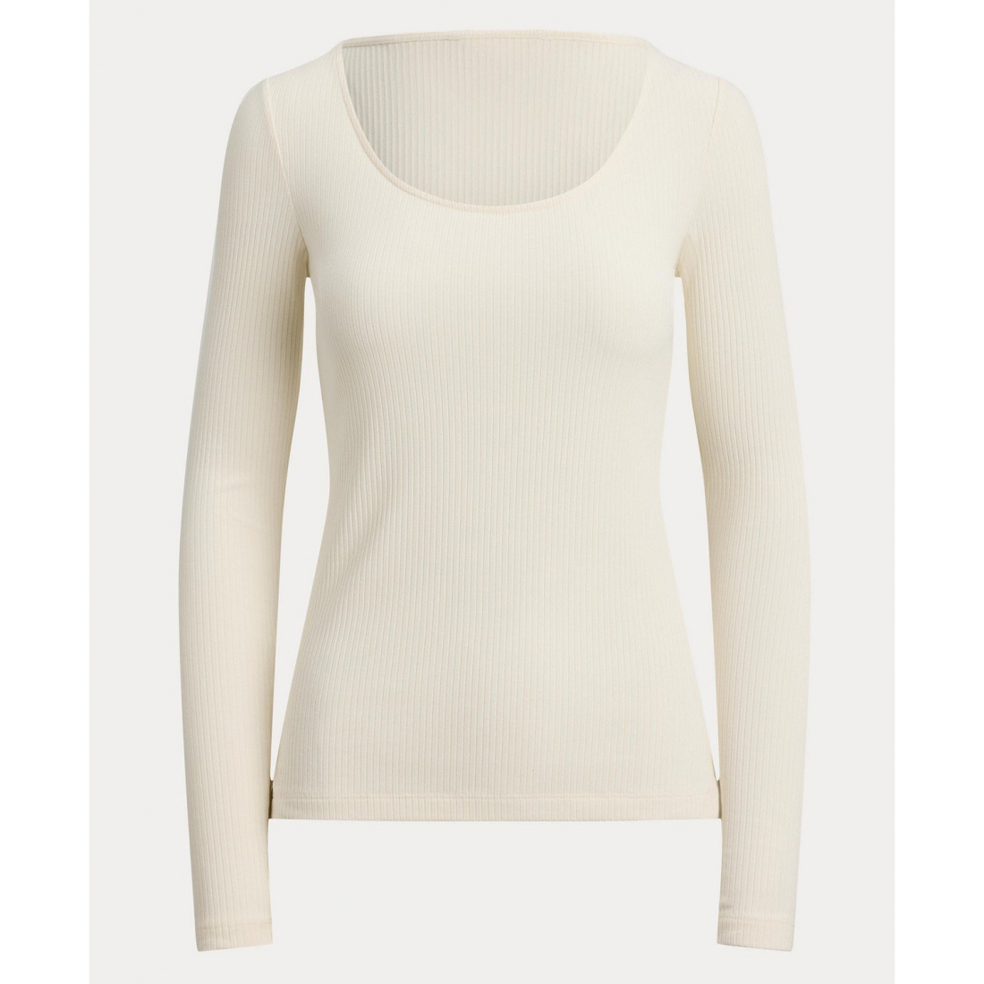 'Rib-Knit Long-Sleeve Scoopneck Tee' pour Femmes
