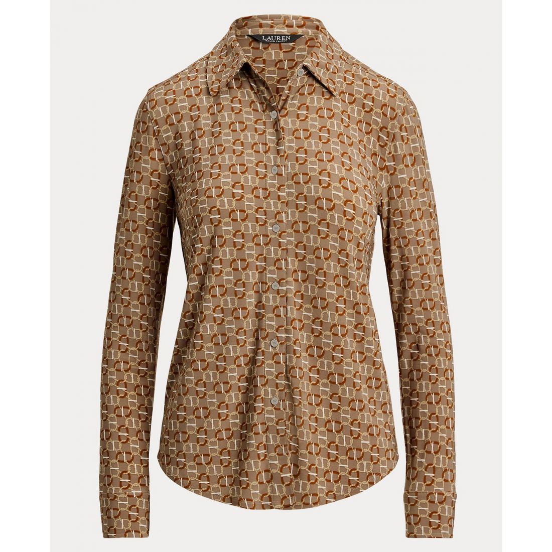 'Slim-Fit Geo-Print Jersey Shirt' pour Femmes