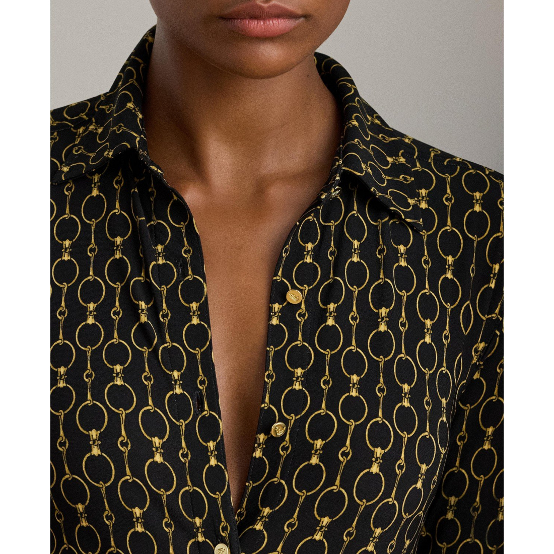 'Slim Fit Chain-Print Shirt' pour Femmes