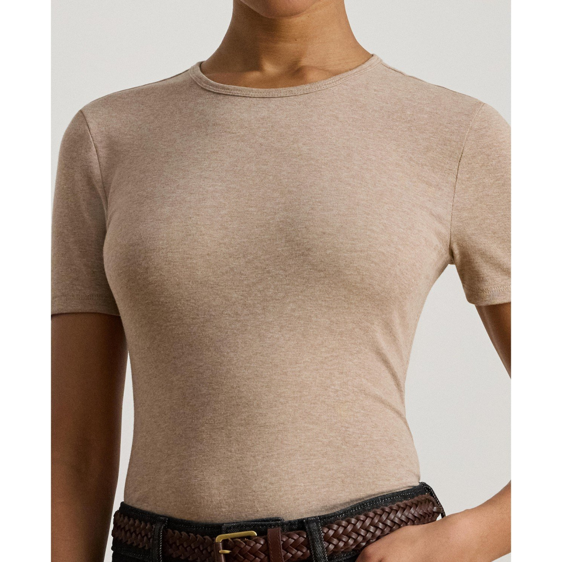 'Stretch Cotton Crewneck Tee' pour Femmes