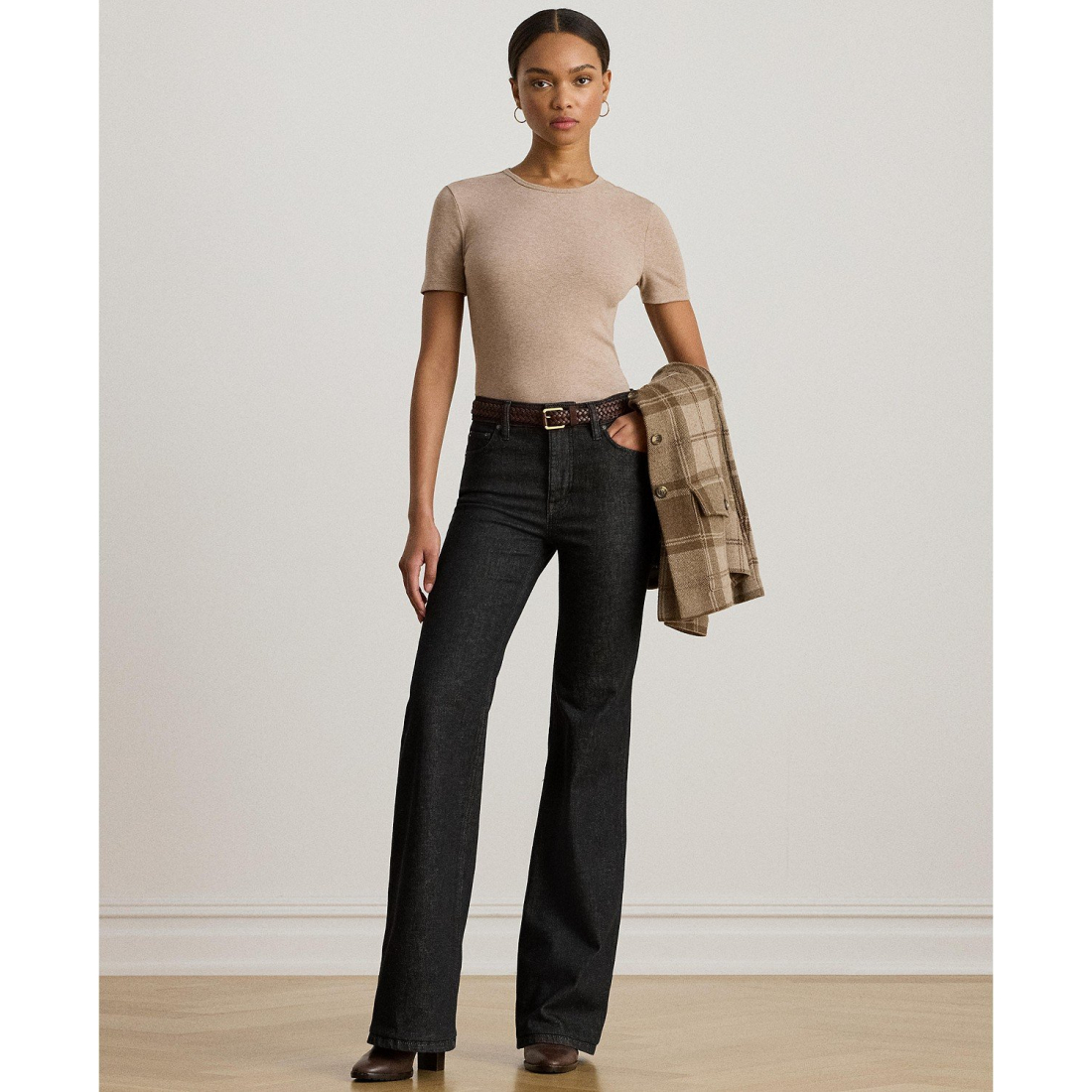 'Stretch Cotton Crewneck Tee' pour Femmes