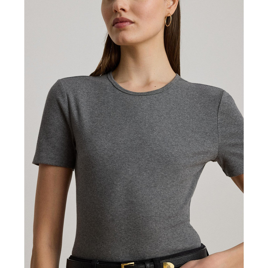 'Stretch Cotton Crewneck Tee' pour Femmes