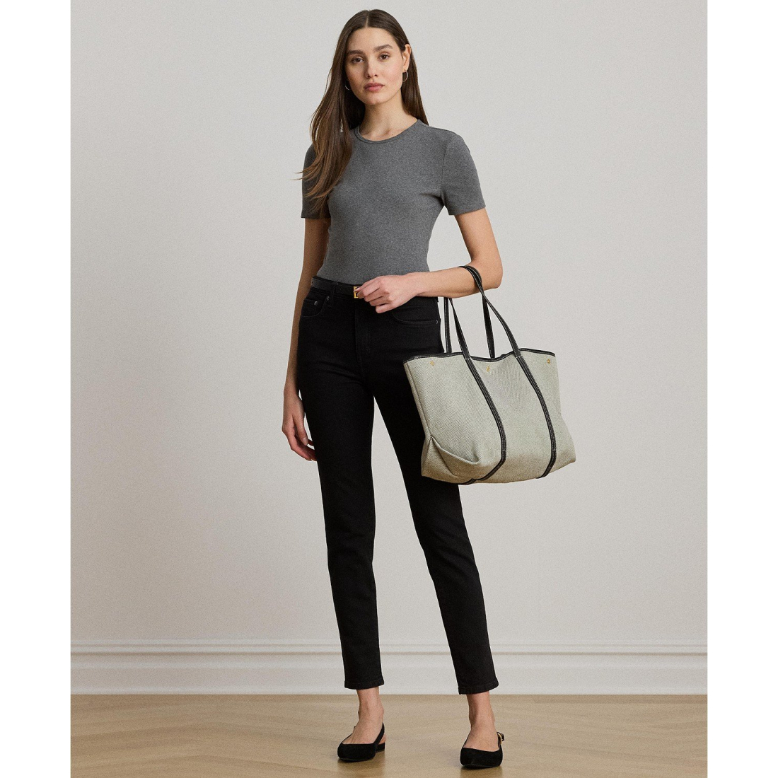 'Stretch Cotton Crewneck Tee' pour Femmes