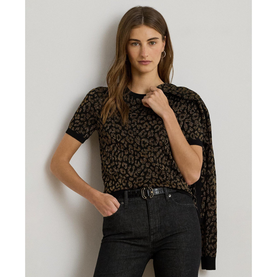 'Ocelot Short Sleeve Sweater' pour Femmes