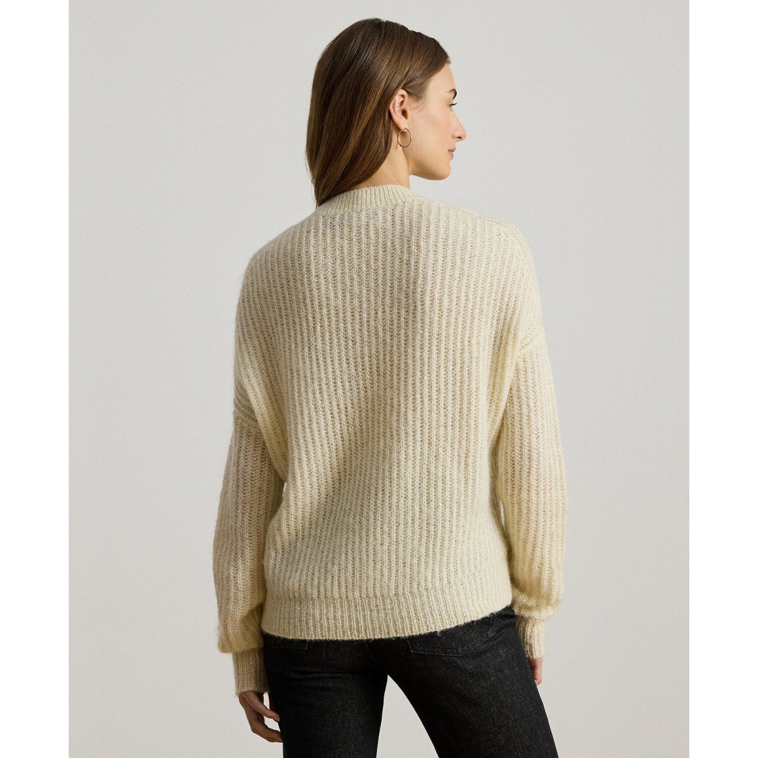 'Sequined Rib-Knit V-Neck Sweater' pour Femmes