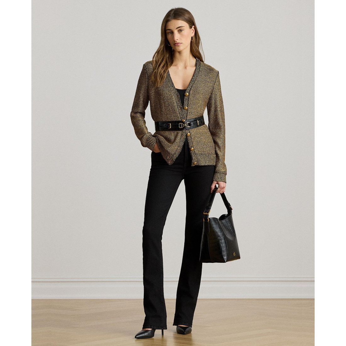 'Sequin Long Sleeve Cardigan' pour Femmes