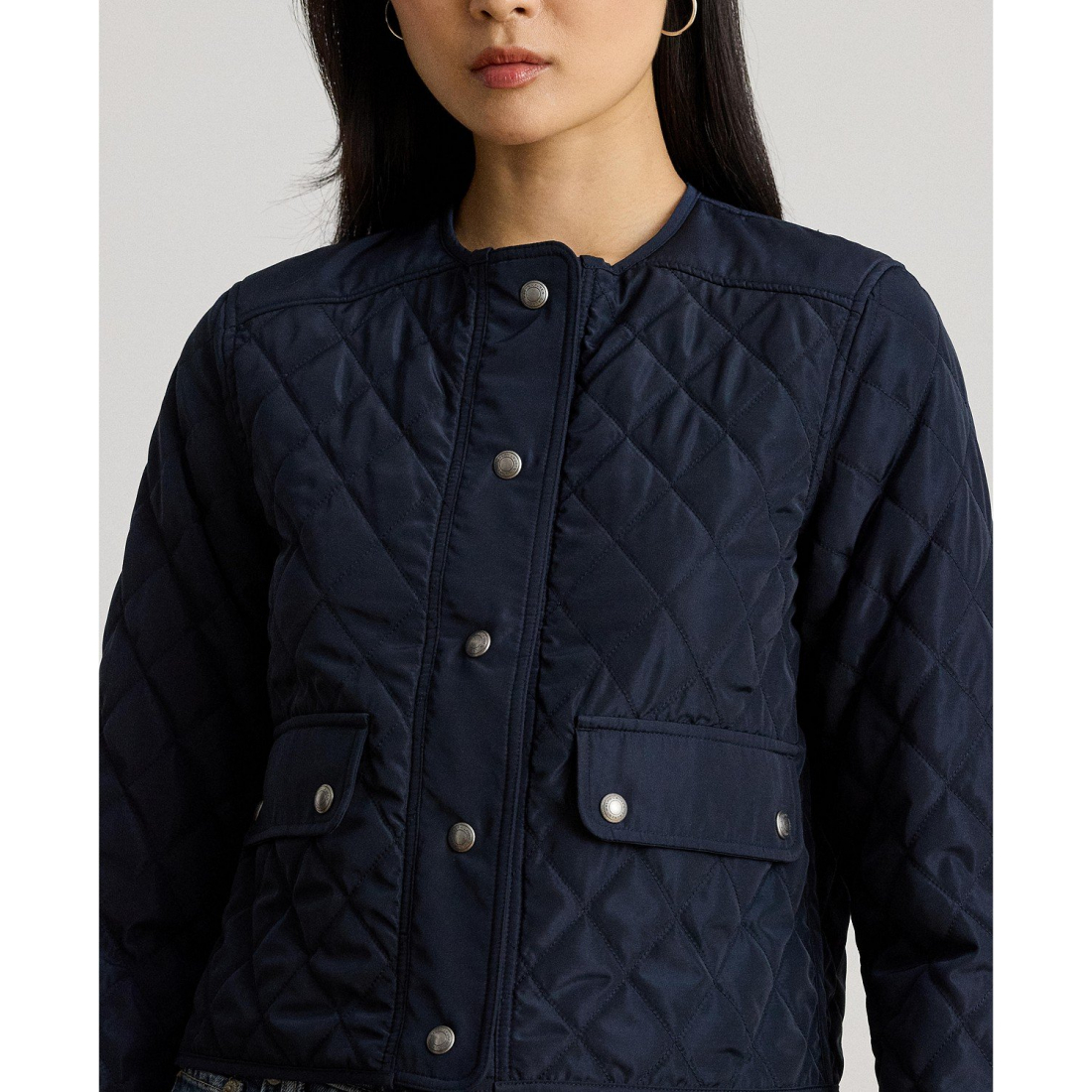 'Diamond Cropped Quilted Jacket' pour Femmes
