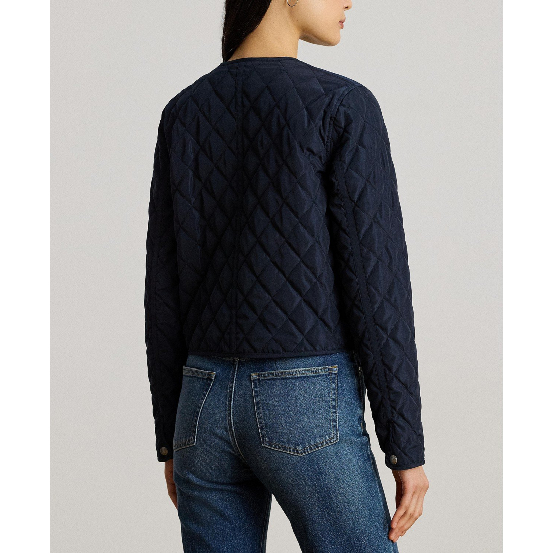 'Diamond Cropped Quilted Jacket' pour Femmes