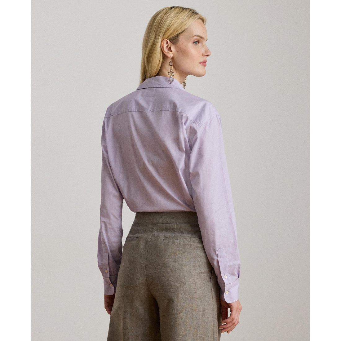 'Long Sleeve Relaxed Fit Cotton Shirt' pour Femmes