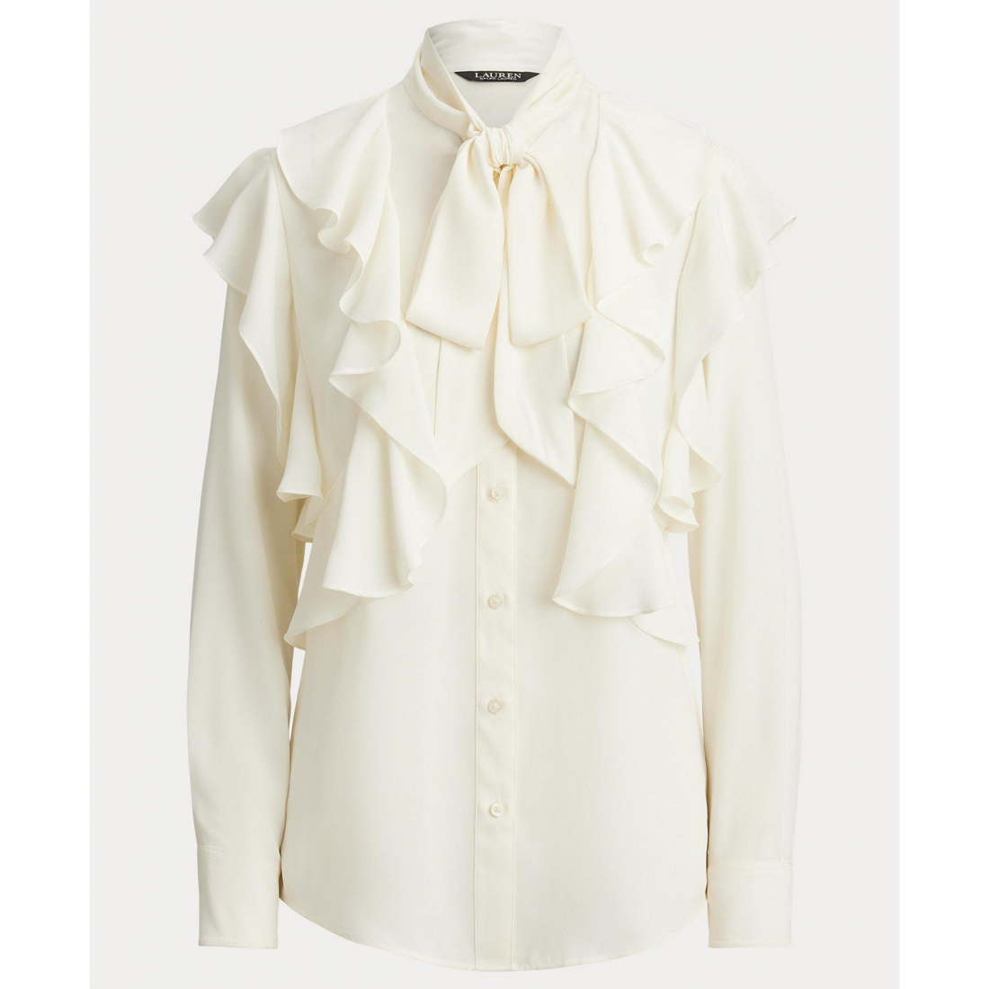 'Ruffle Detail Tie-Neck Blouse' pour Femmes