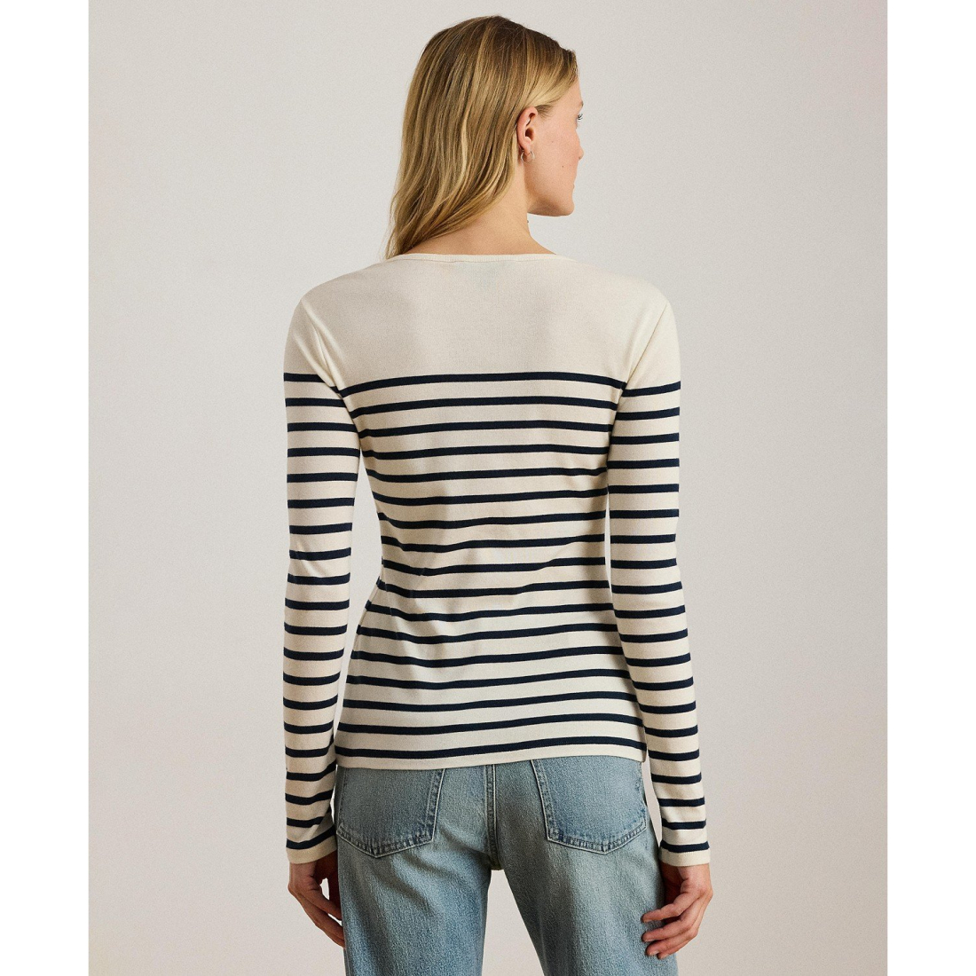 'Striped Cotton Long-Sleeve Tee' pour Femmes