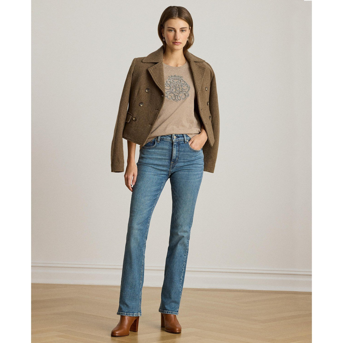 'Beaded-Crest Jersey T-Shirt' pour Femmes