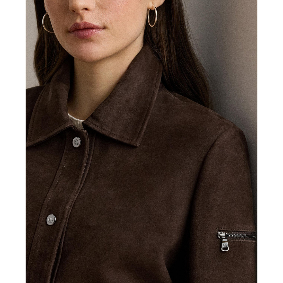 'Buttoned Suede Jacket' pour Femmes