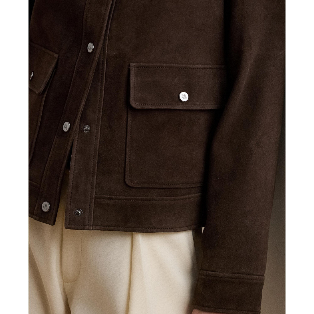 'Buttoned Suede Jacket' pour Femmes