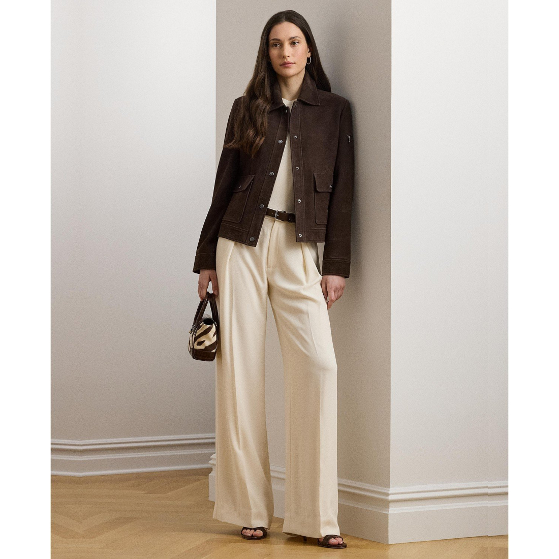 'Buttoned Suede Jacket' pour Femmes