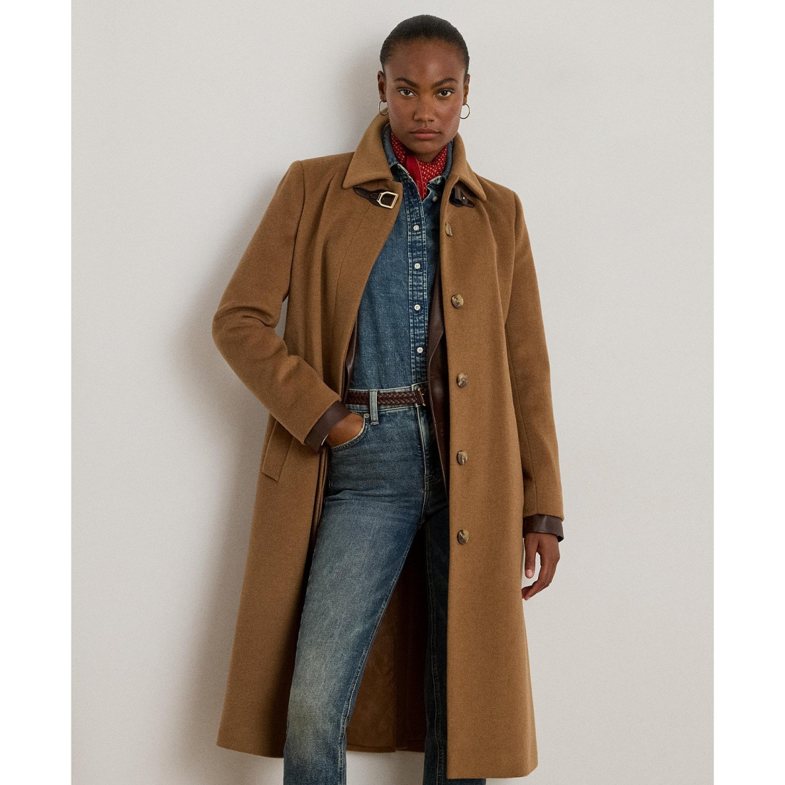 'Belted Single-Breasted Wool Coat' pour Femmes