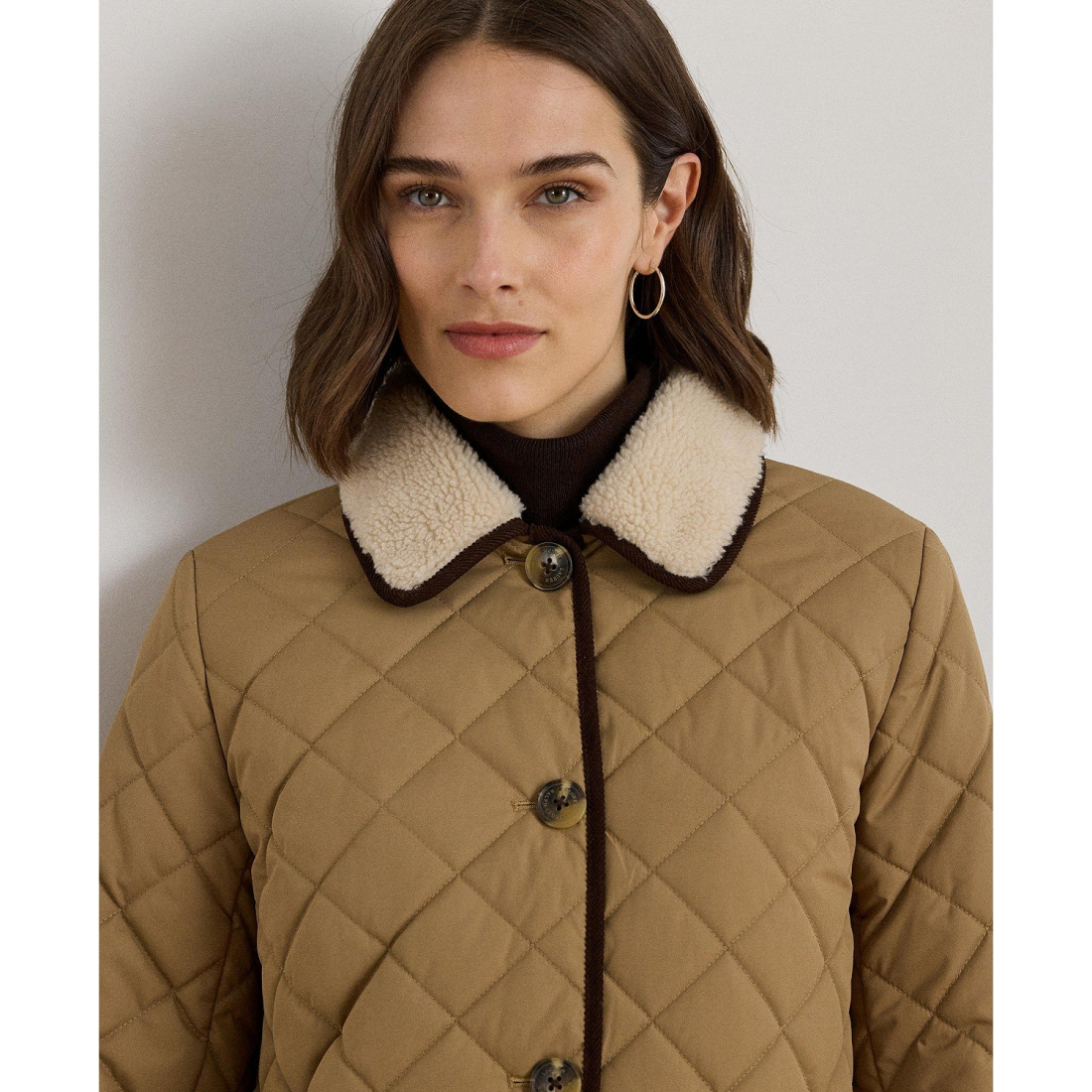 'Faux-Fur-Collar Quilted Jacket' pour Femmes