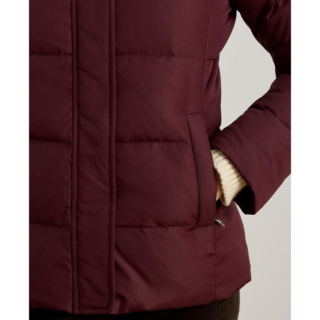 'Faux-Fur-Trim Collared Puffer Coat' pour Femmes