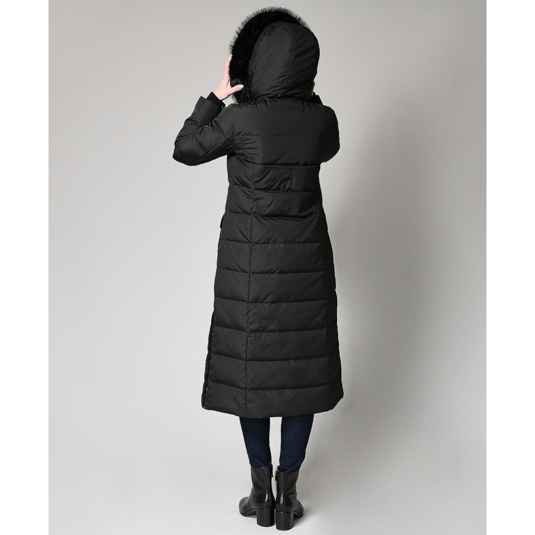 'Faux-Fur-Trim Maxi Puffer Coat' pour Femmes