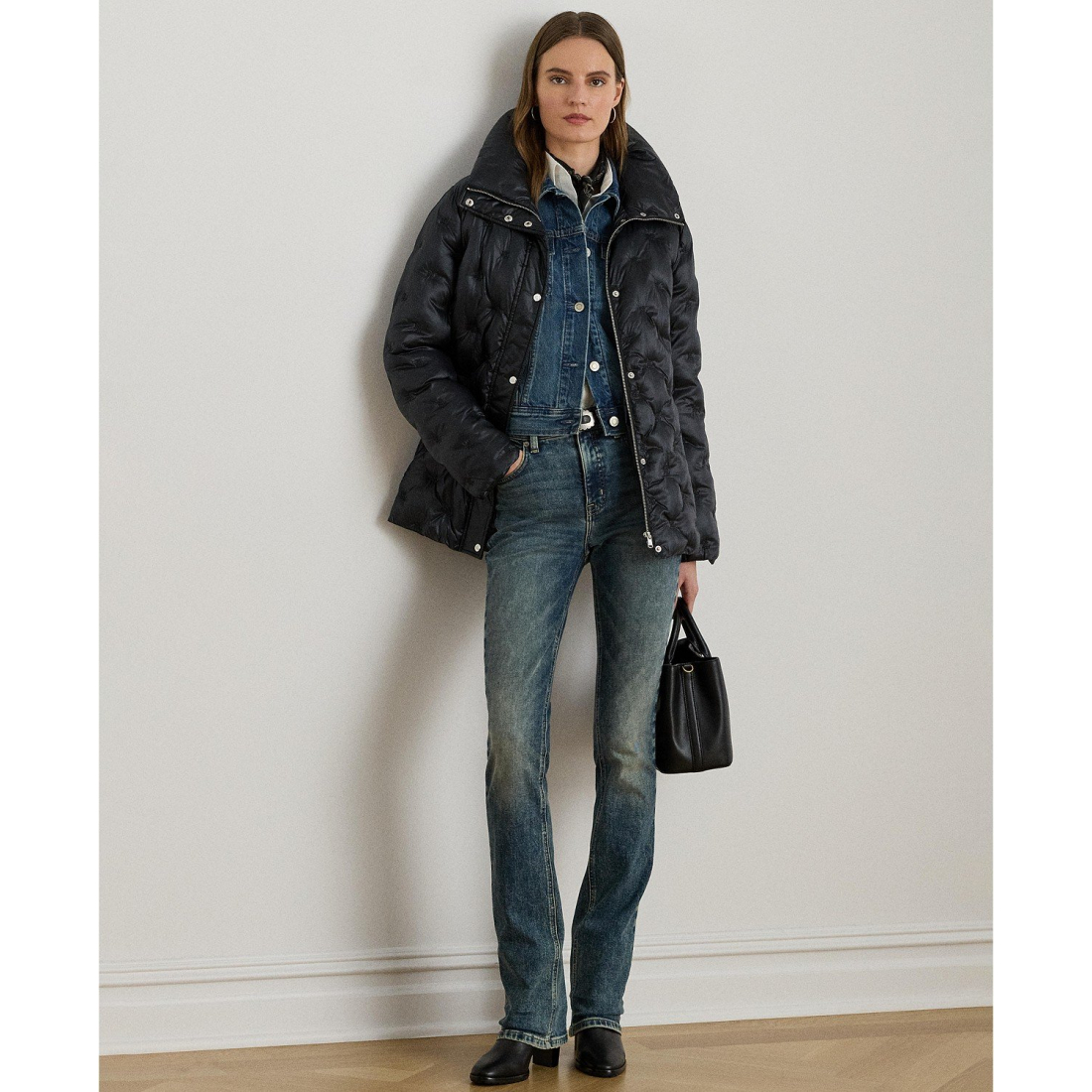 'Embroidered Puffer Coat' pour Femmes