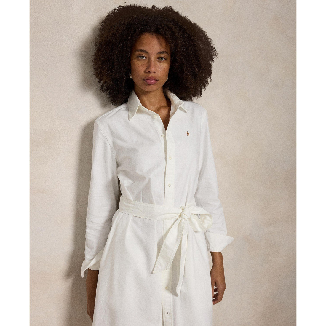 'Belted Cotton Oxford Shirtdress' pour Femmes