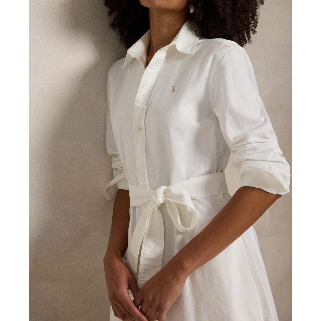 'Belted Cotton Oxford Shirtdress' pour Femmes