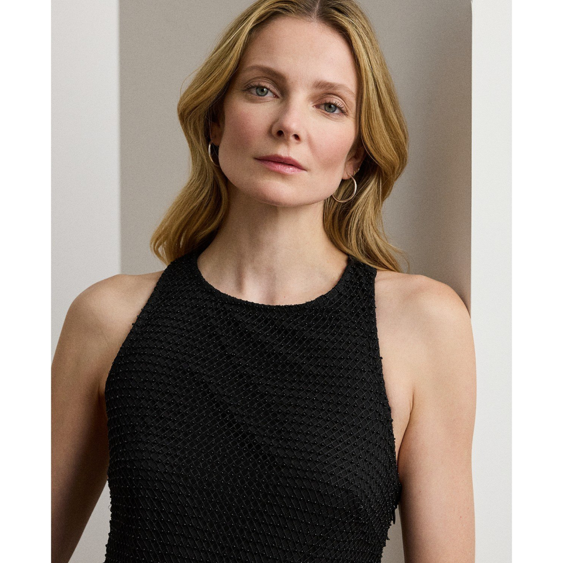 'Beaded Netting Sleeveless Cocktail Dress' pour Femmes