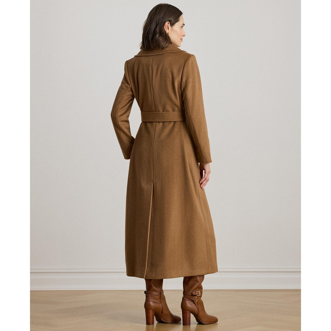 'Stitch-Trim Notch-Collar Belted Coat' pour Femmes