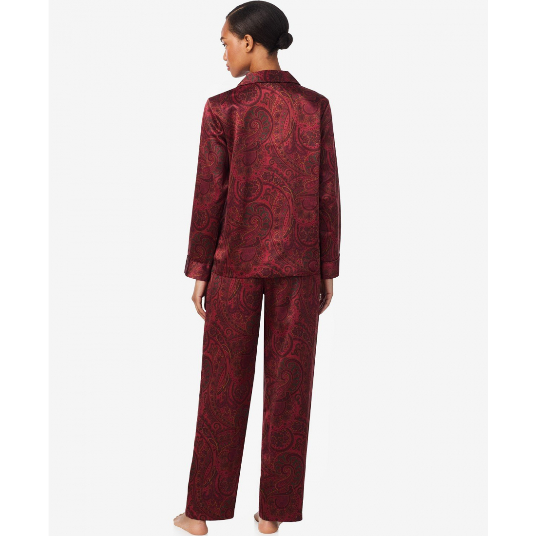 'Long Sleeve Notch Collar Pajama Set' pour Femmes