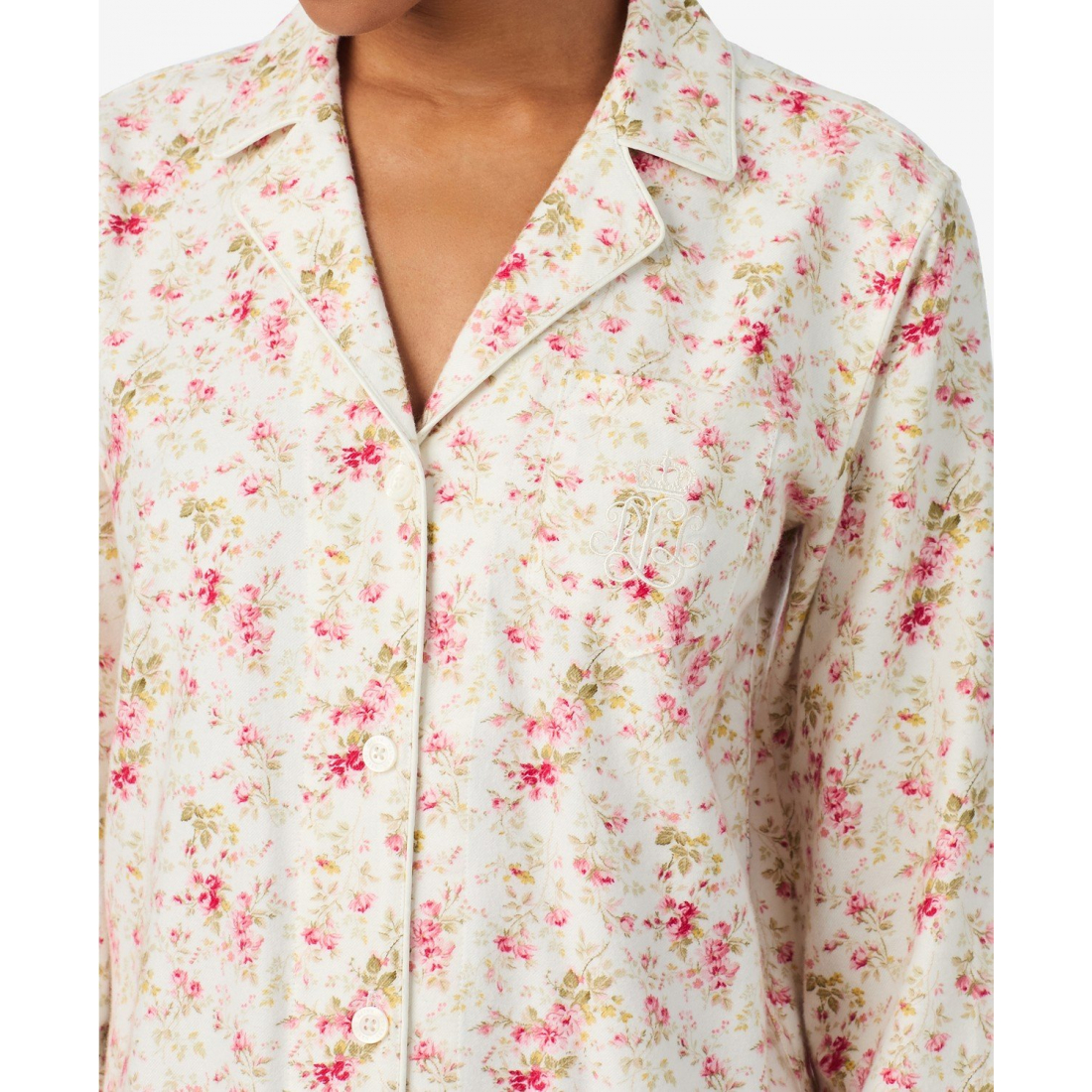 'Long Sleeves Notch Collar Pajama Set' pour Femmes