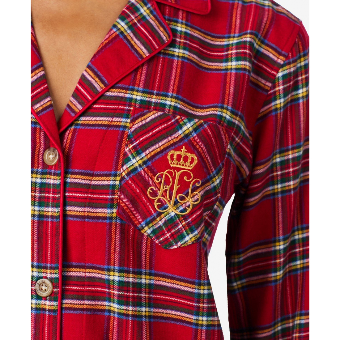 'Long Sleeves Notch Collar Pajama Set' pour Femmes