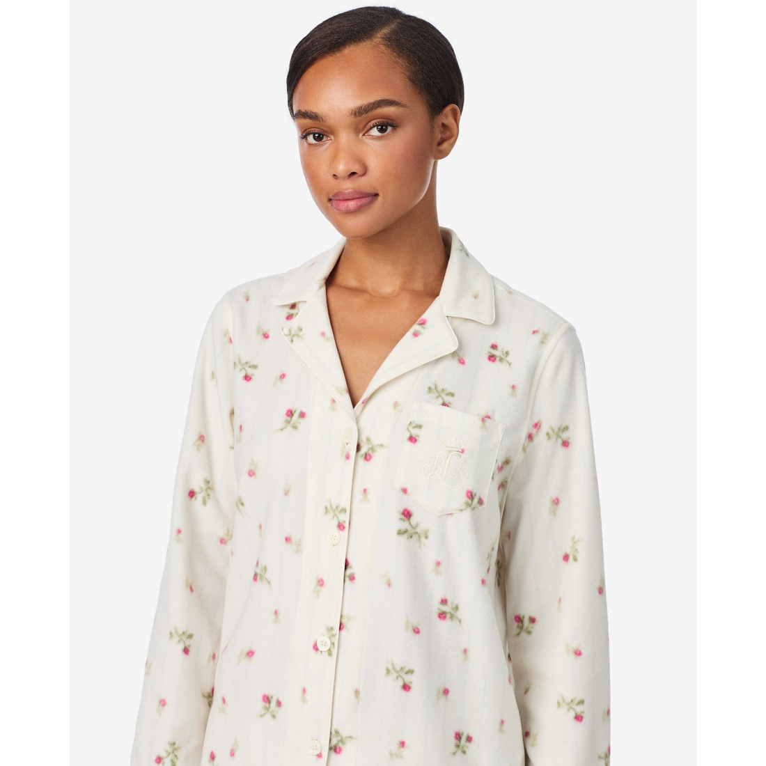 'Long Sleeves Notch Collar Pajama Set' pour Femmes