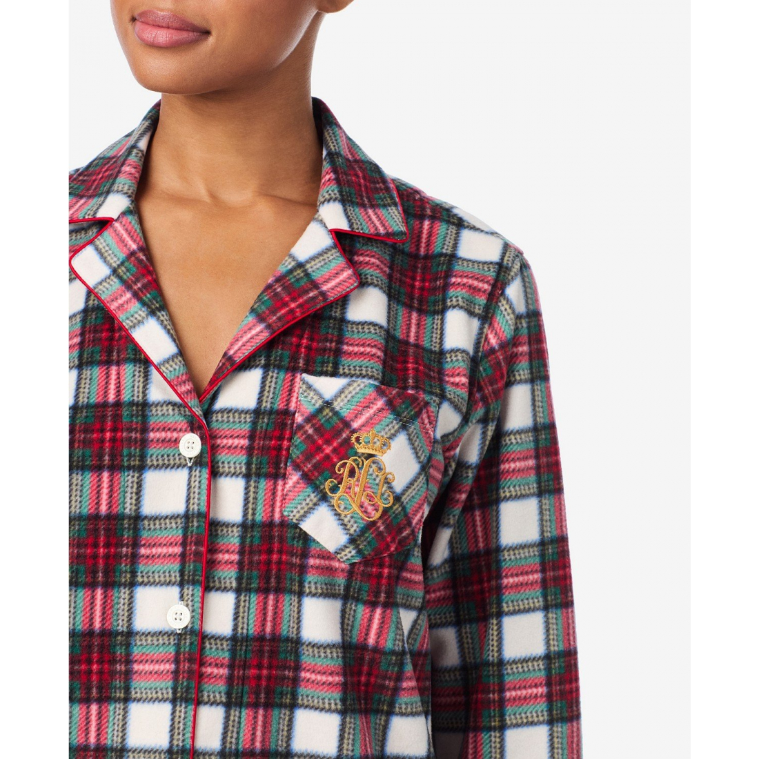 'Long Sleeves Notch Collar Pajama Set' pour Femmes