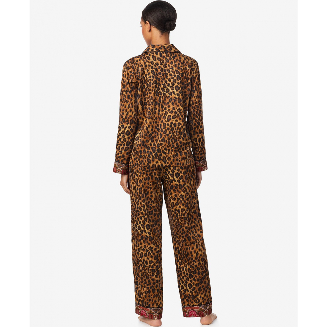 'Long Sleeves Notch Collar Pajama Set' pour Femmes