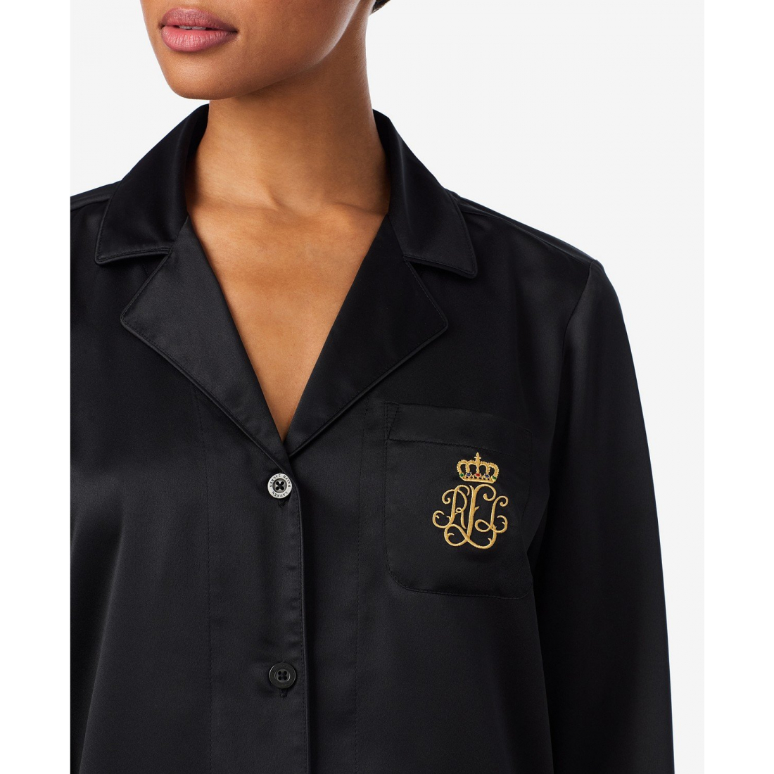 'Long Sleeves Notch Collar Pajama Set' pour Femmes