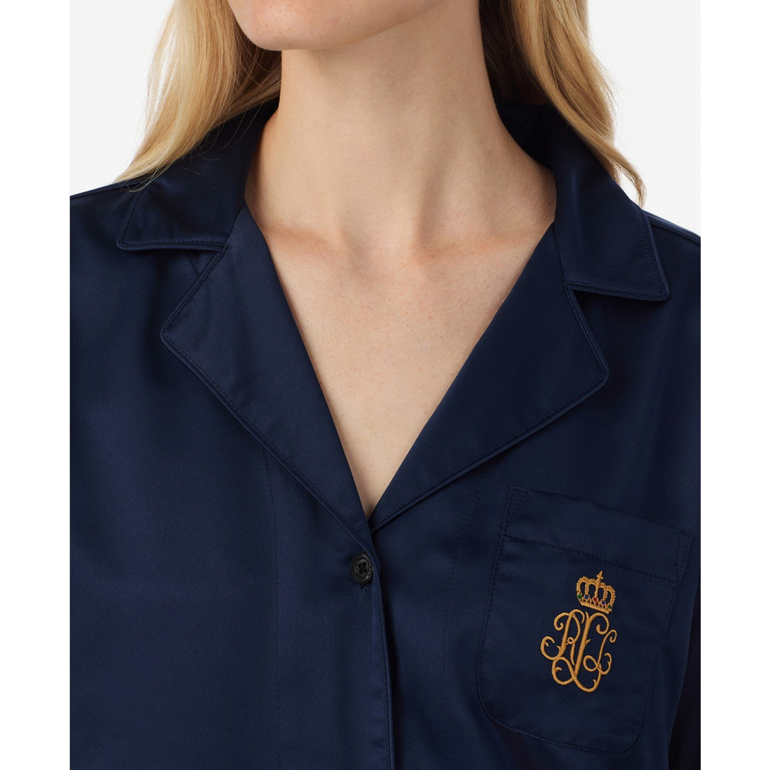 'Long Sleeves Notch Collar Pajama Set' pour Femmes