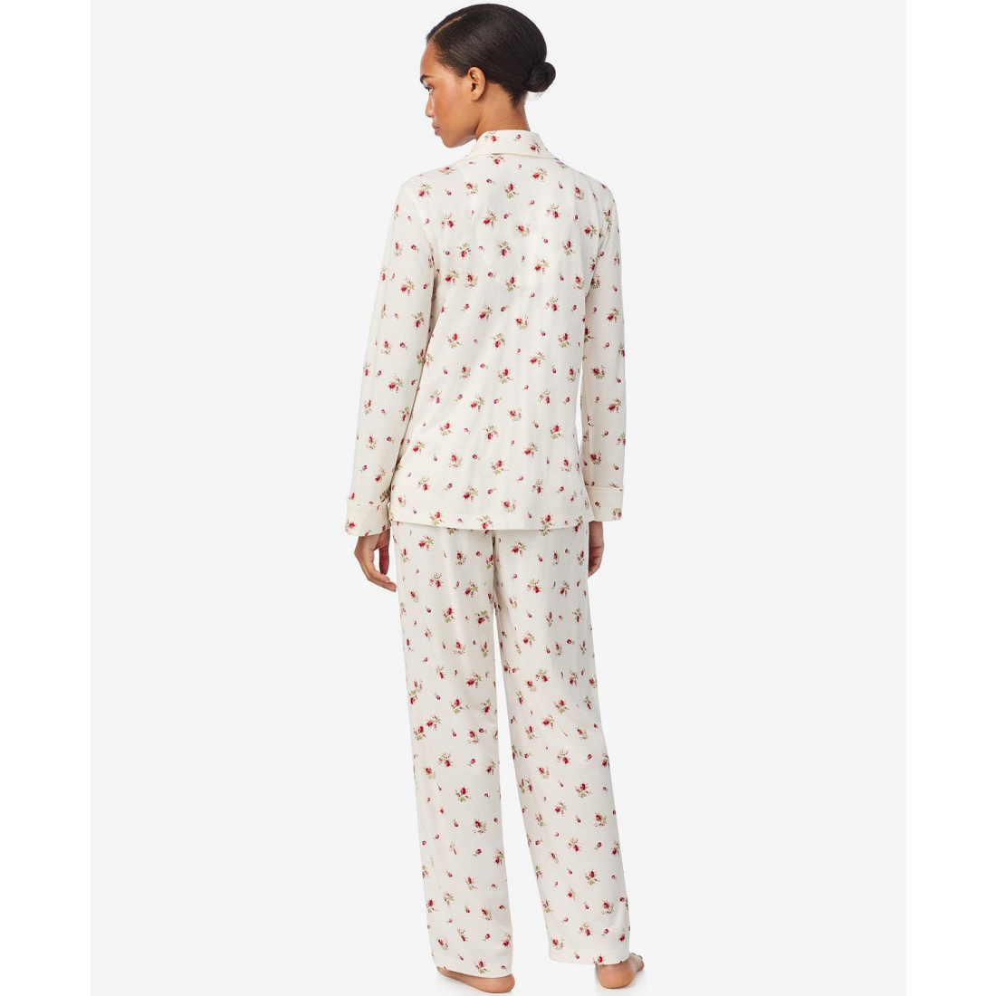 'Long Sleeves Notch Collar Pajama Set' pour Femmes